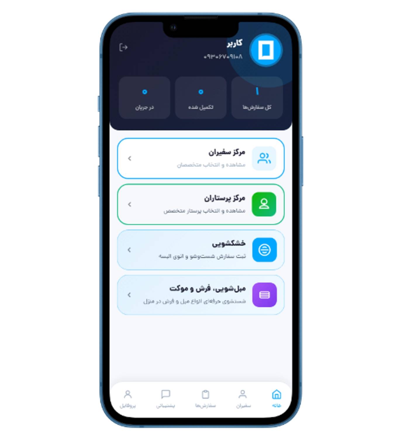 پلتفرم آنلاین خدمات دهندگان